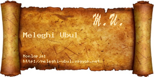 Meleghi Ubul névjegykártya